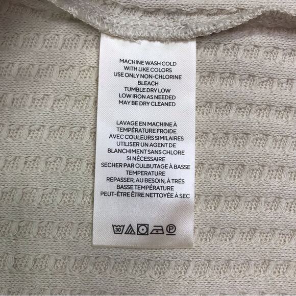 FREE PEOPLE Oversize Split Back Thermal Top Women S Beige Juicy Boho Cottage NWT - Picture 9 of 11